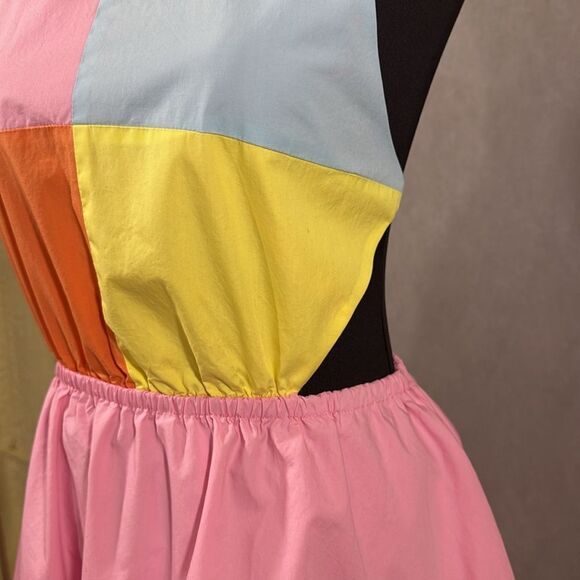 NWOT Colorblock Halter Mini Dress - Picture 5 of 10
